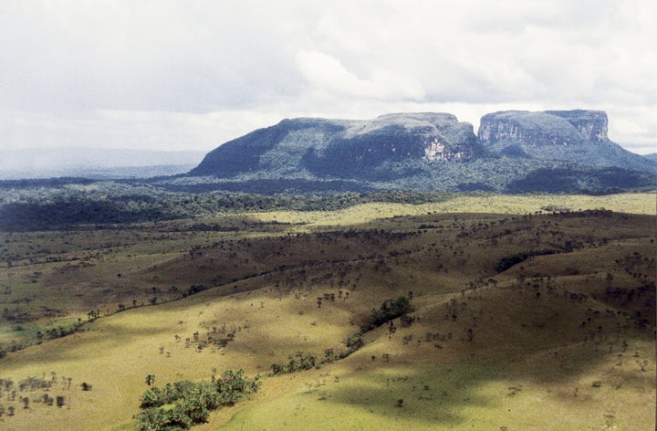Vista de la Gran Sabana y el macizo de las Guayanas en Venezuela.