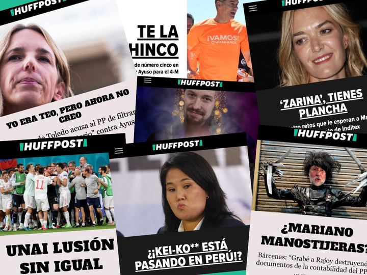 Algunas portadas de 'El HuffPost' durante 2021.