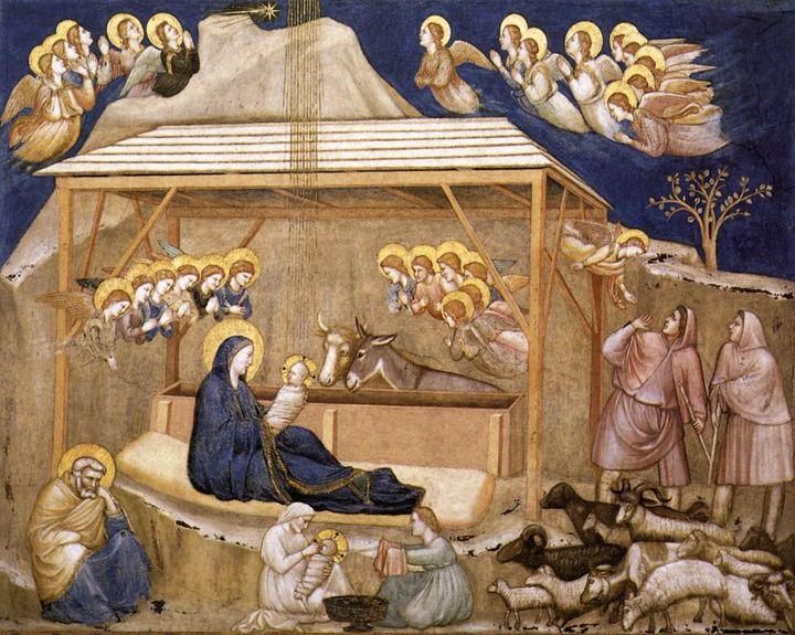 Τζιόττο (Giotto), «Η Γέννηση του Χριστού», περίπου 1311- περίπου 1320, νωπογραφία, Ασίζι, Ιταλία, Βασιλική του Αγίου Φραγκίσκου