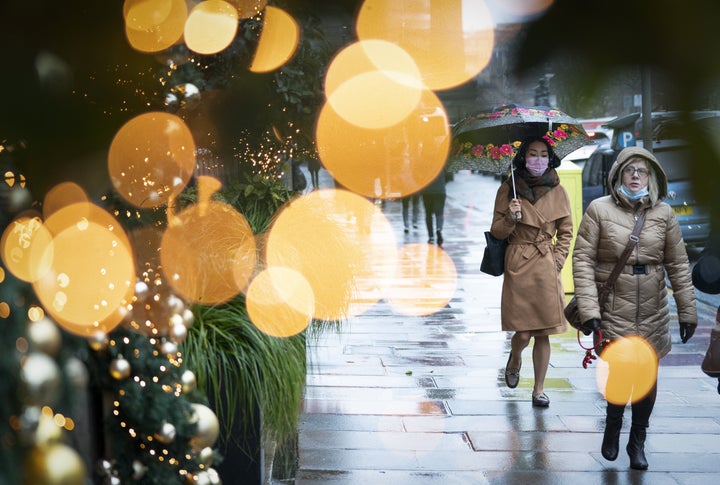 Christmas shoppers in Edinburgh city centre.