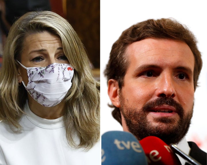 Yolanda Díaz y Pablo Casado.