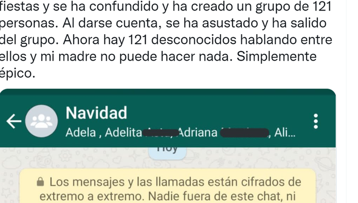 La captura del tuit de Alejandra Sánchez.