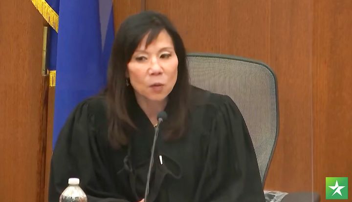 In this image taken from video, Hennepin County Judge Regina Chu hears questions from the jury during deliberations in the trial of former Brooklyn Center police Officer Kim Potter, Tuesday, Dec. 21, 2021, in Minneapolis.