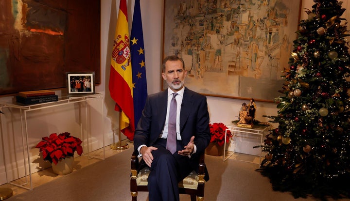 El rey Felipe VI, durante su mensaje de Navidad.