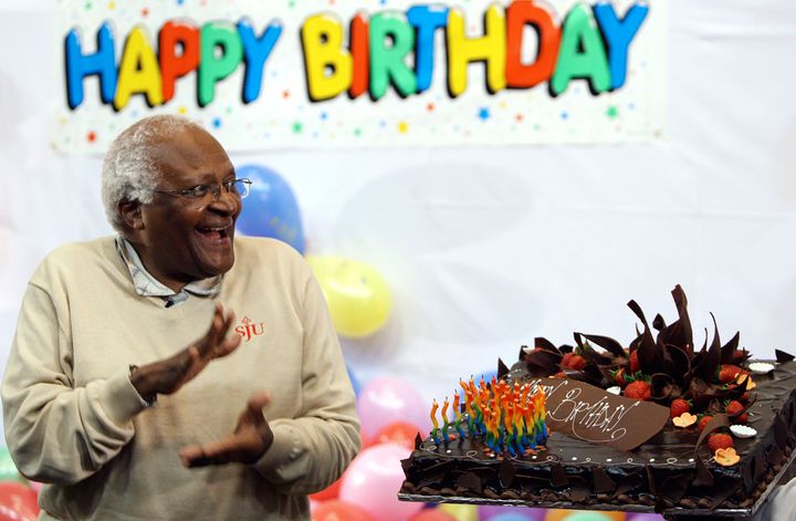 Desmond Tutu celebrates his 78th birthday, in Cape Town, South Africa, Wednesday, Oct. 7, 2009. (AP Photo, File)