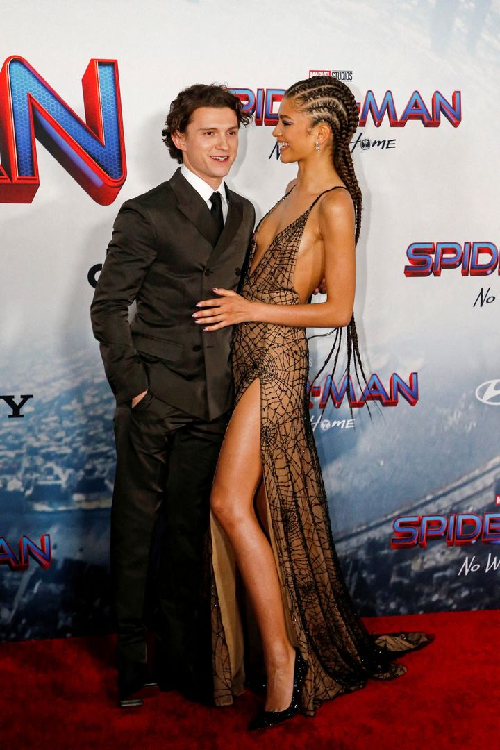  Cast members Tom Holland and Zendaya attend the premiere for the film Spider-Man: No Way Home in Los Angeles, California, December 13, 2021. REUTERS/Mario Anzuoni/File Photo