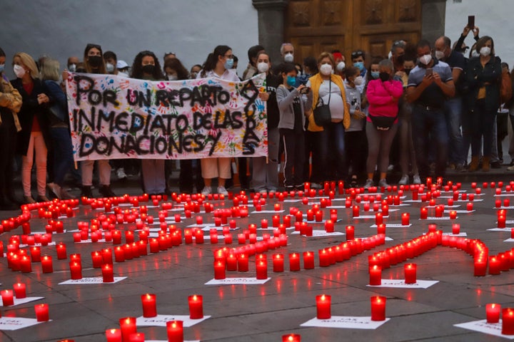 Concentración en la Plaza España de Los Llanos de Aridane.