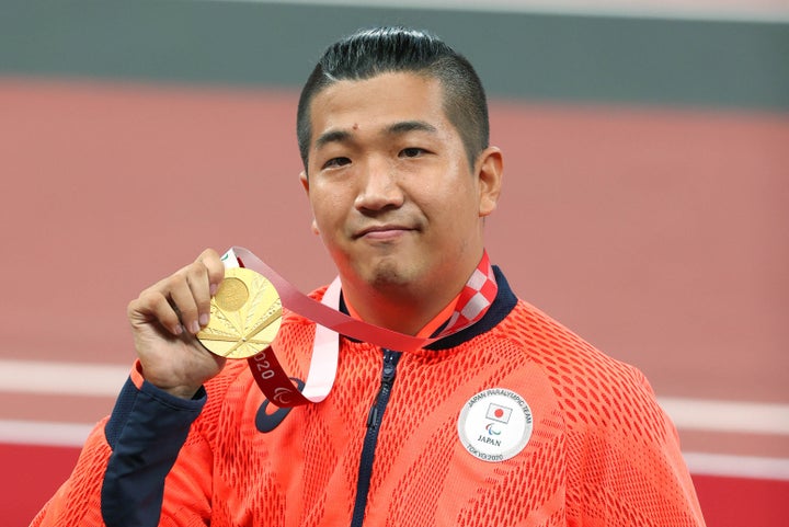 佐藤友祈選手=2021年8月29日、東京・国立競技場