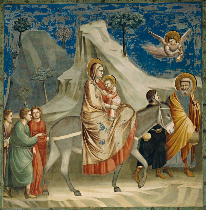 Η φυγή στην Αίγυπτο του Giotto (1267-1337),Scrovegni Chapel, Padua, Veneto