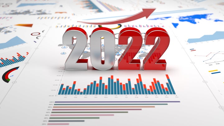 Business Trends Graphs and charts 2022 3d image