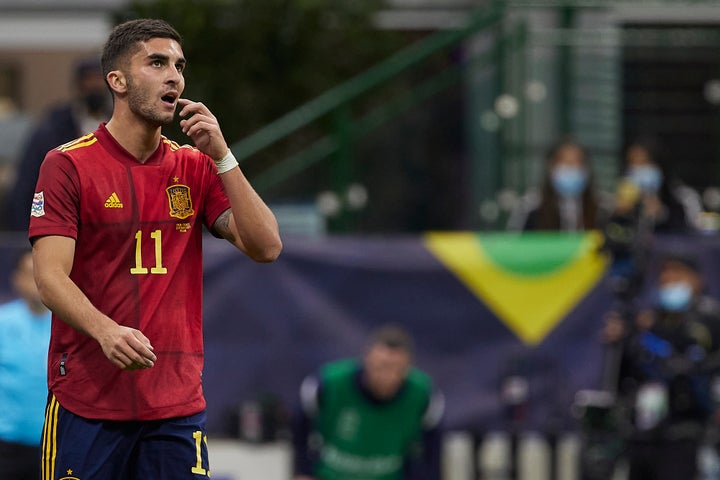 Ferrán Torres, en un partido con la selección.