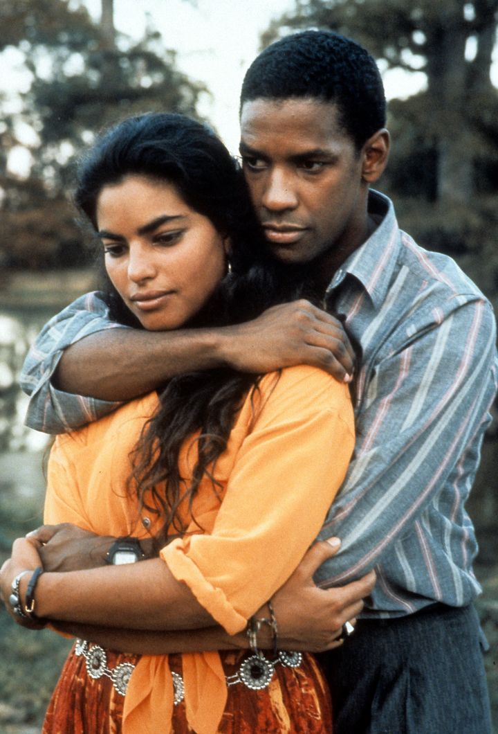 Choudhury and Denzel Washington in a scene from the film “Mississippi Masala” in 1991.