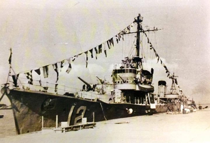 台湾海軍で「丹陽」として使われていた時代の駆逐艦「雪風」の姿（中華民國海軍のFacebookより）