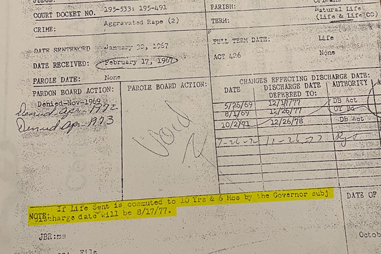 Louis Mitchell still has a copy of his old rap sheet, which shows that he was supposed to be eligible for release on Aug. 17, 1977.
