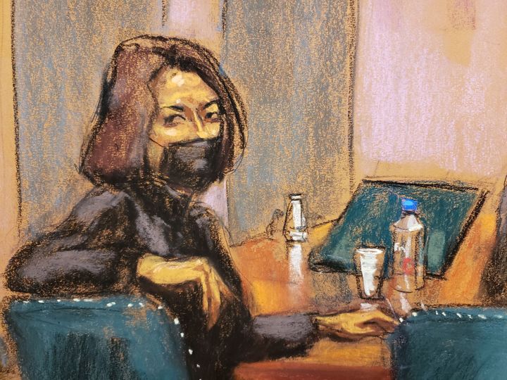 Jeffrey Epstein associate Ghislaine Maxwell sits as the jury continues to deliberate in her trial in a courtroom sketch in New York City, US.