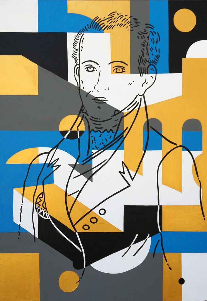 "Kapodistrias", acrylics on canvas, 1.00 X 0,70, 2019