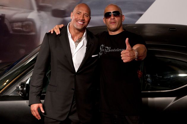 Dwayne Johnson and Vin Diesel pictured in 2011