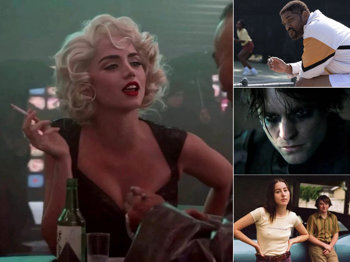 Una imagen de 'Blonde', 'El método Williams', 'Batman' y 'Licorice Pizza'.