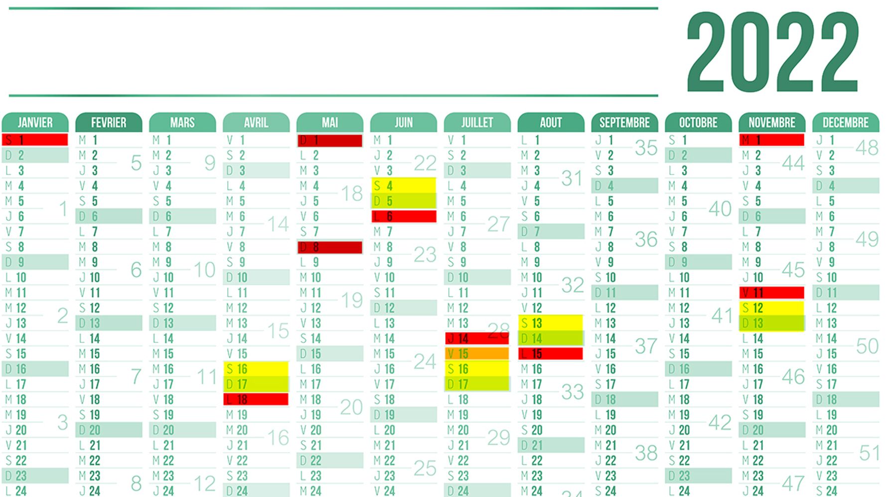 Calendrier Pont Mai 2023 Quels Jours Fériés Et Ponts En 2022? Les Jours À Poser Pour Avoir Des  Vacances | Le Huffpost