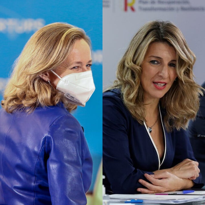 La vicepresidenta primera, Nadia Calviño, a la izquierda; y la vicepresidenta segunda, Yolanda Díaz, a la derecha; en sendas fotos de archivo.