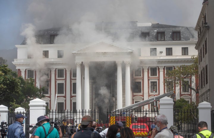 The main chamber of the National Assembly was “completely gutted,” City of Cape Town safety and security official J.P. Smith said, and parts of the roof had collapsed.