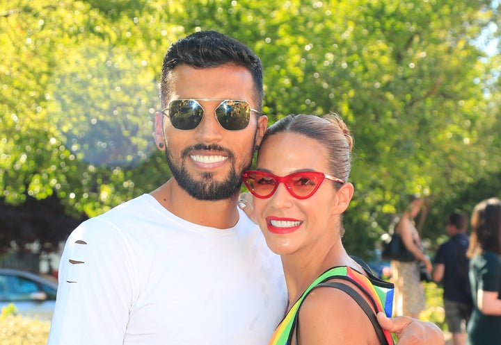 Tamara Gorro junto a Ezequiel Garay en el Orgullo de 2019.