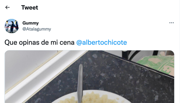 Un tuitero le pide a Chicote que vea su cena