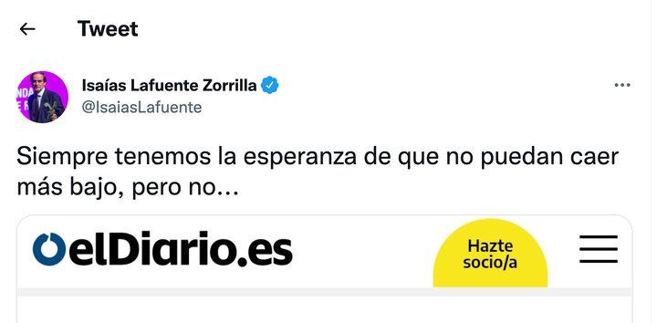 Tuit de Isaias Lafuente.