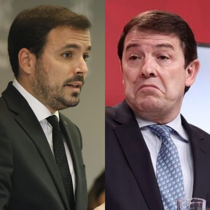 El ministro de Consumo, Alberto Garzón, y el presidente de Castilla y León, Alfonso Fernández Mañueco; en sendas fotos de archivo.