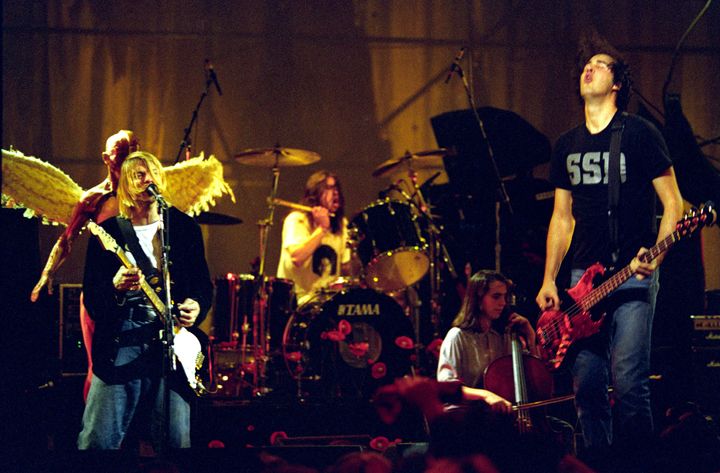 Nirvana performing live in 1993