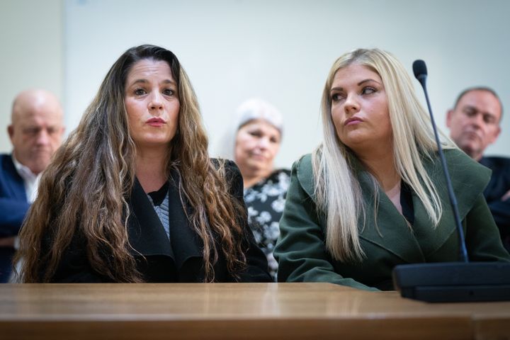 Jack Taylor's sisters Donna and Jenny Taylor during the jury inquest in December 2021