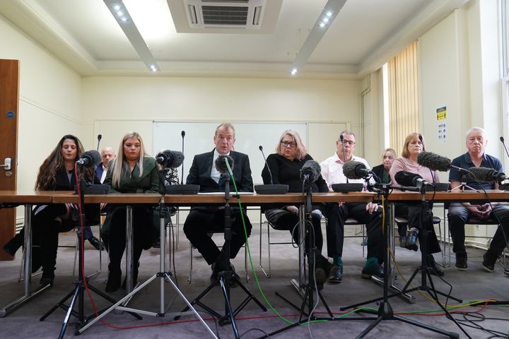 The families of Stephen Port's victims pictured during the jury inquest