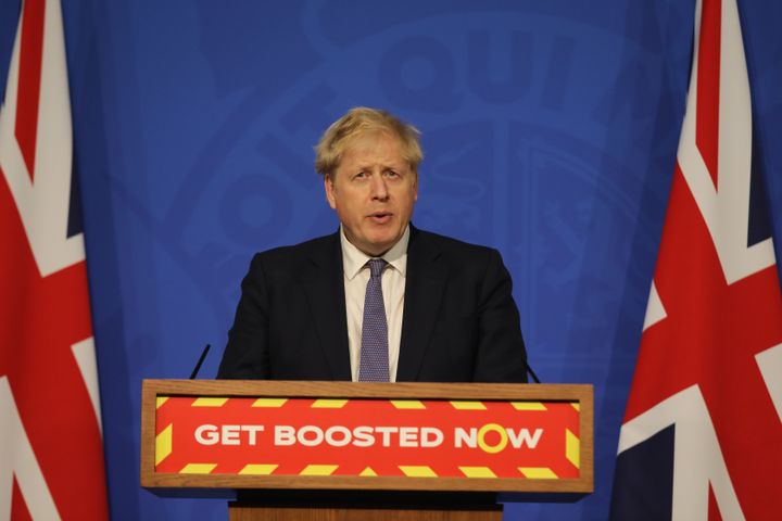 Boris Johnson during a media briefing in Downing Street, London, on coronavirus.