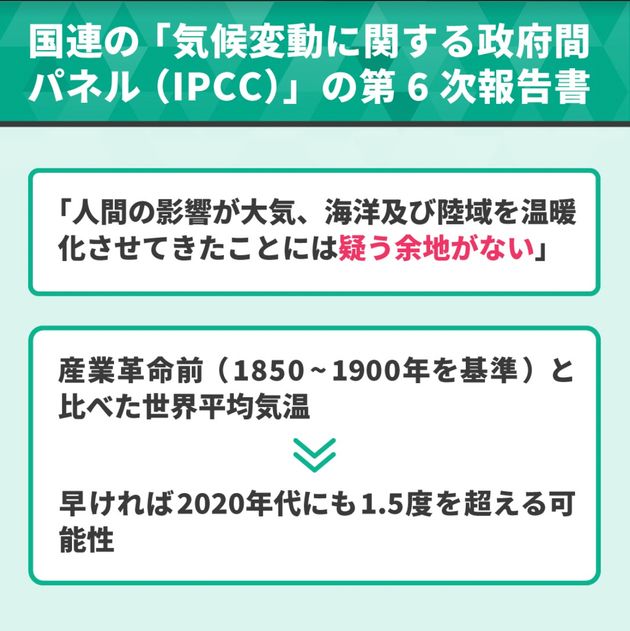 2021年に発表されたIPCC第6次報告書では、気候変動が人間活動の影響によるものであることが、強い言葉で明確に記された。