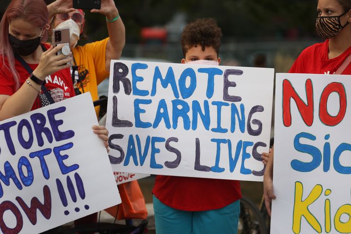 Classes in Chicago’s public schools will be canceled Wednesday after the teachers union voted to switch to remote learning due to the latest COVID-19 surge. Teachers, parents and students held protests last fall and called for safe learning environments.