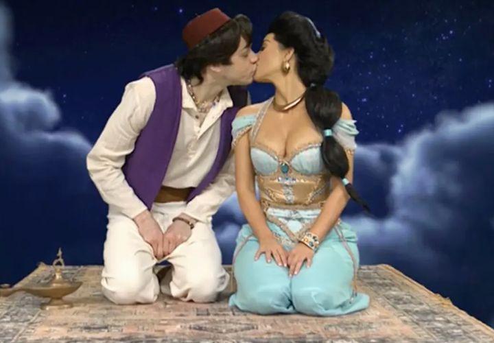 Davidson and Kardashian kiss during a "Saturday Night Live" sketch in October, shortly before rumors of their romance first surfaced.