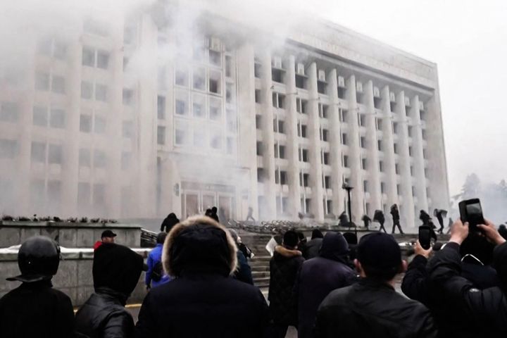 Protestas sociales en la ciudad de Almaty