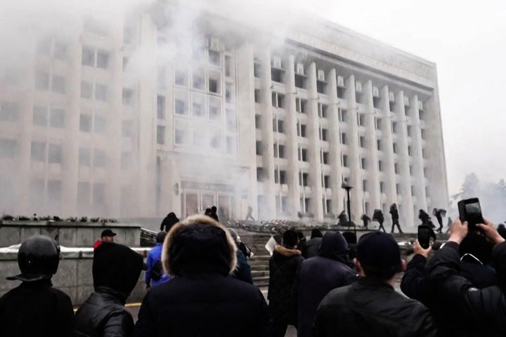 Protestas sociales en la ciudad de Almaty