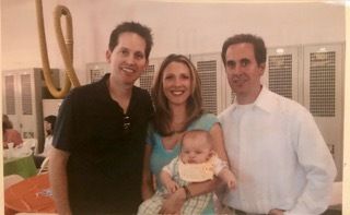 The author with her son, her husband Ed (left) and Steve (right)