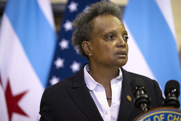 Illinois Gov. J.B. Pritzker at times responded to texts from Mayor Lori Lightfoot, shown Dec. 20, 2021, by saying they should discuss matters over the phone.