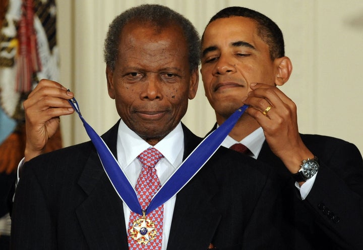 Barack Obama presented Sidney Poitier with the Presidential Medal of Freedom in 2009.