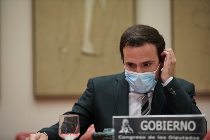 Alberto Garzón, ministro de Consumo, durante una comparecencia en el Congreso.