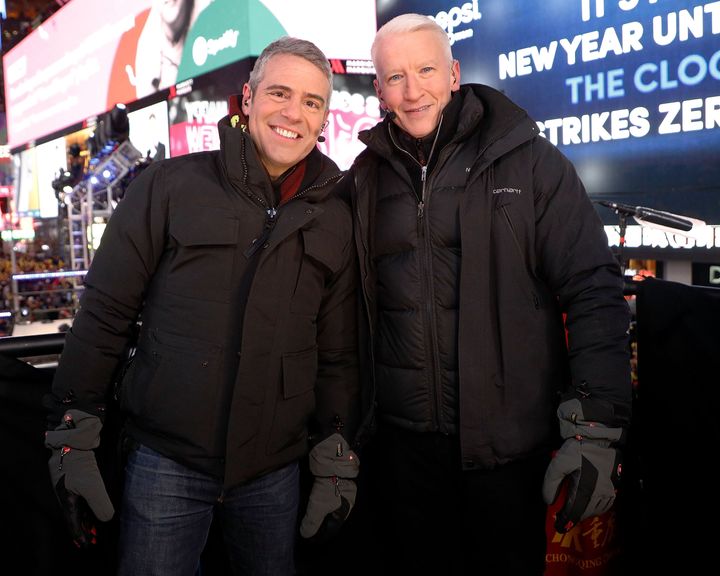 Andy Cohen (left) and Anderson Cooper in 2017. 