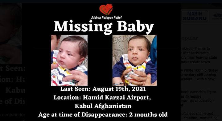 Handout of Sohail Ahmadi's photo was part of his parents' desperate search for their baby.