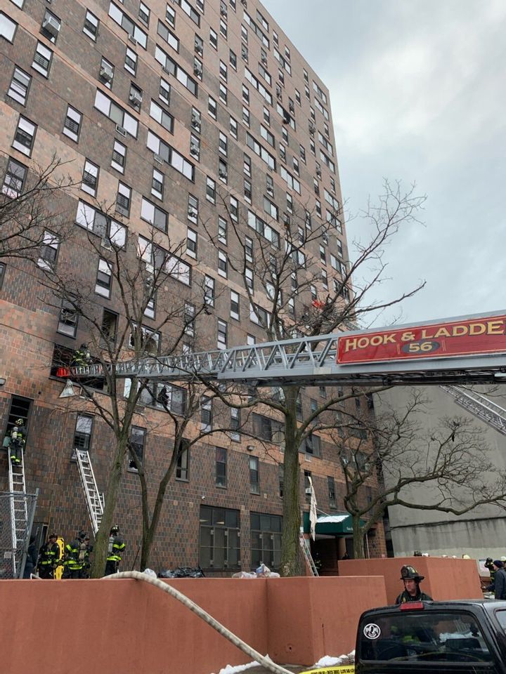 More than 63 people were injured in the five-alarm fire that left victims requiring rescue from all stairwells of the 19-story Bronx building, the city's fire commissioner said.