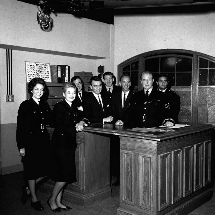 Nicholas Donnelly (fourth from the right) with the cast of Dixon of Dock Green
