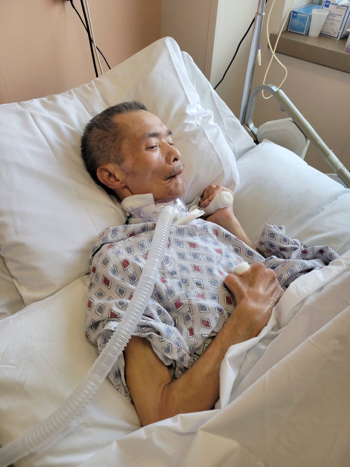 Chinese immigrant Yao Pan Ma is shown hospitalized in October after he was attacked in April while collecting cans in New York. Ma died Dec. 31.