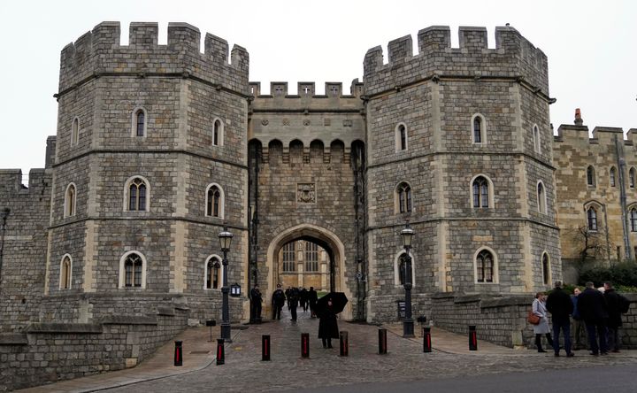 A general view of the King Henry VIII gate at Windsor Castle, guarded by armed police in Windsor, England on Jan. 6.