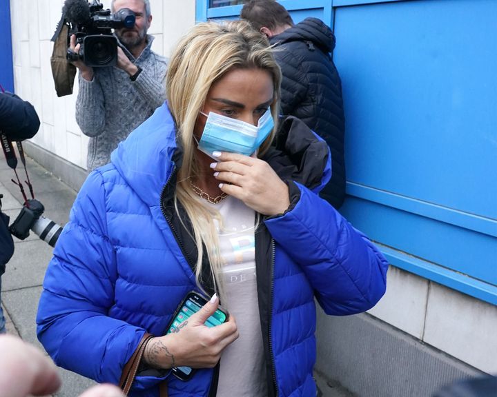 Katie Price received a suspended sentence at Crawley Magistrates Court in December