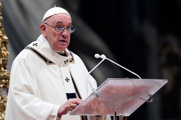 Pope Francis holds his homily during a Mass on the Solemnity of the Epiphany at St. Peter's Basilica on Jan. 6 in Vatican City, Vatican.